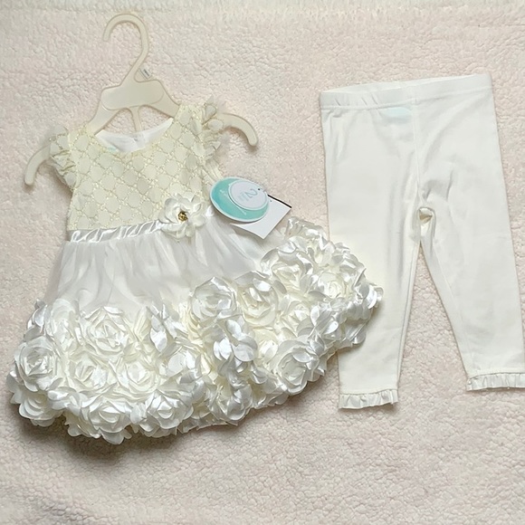 Nanette Baby Beautiful Cream Dress 12m - Picture 1 of 2